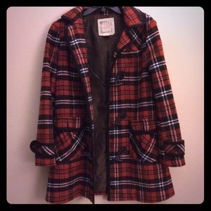 Plaid Toggle Coat